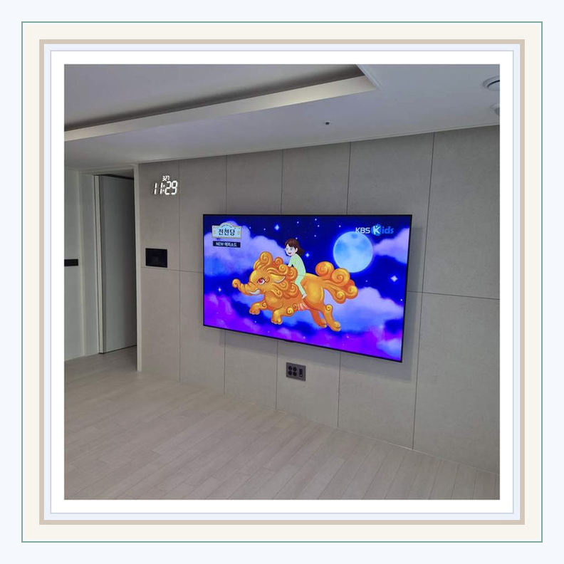 광주 오포 태전 화면 중심 높이 재설정 관련 설치 참고 사진 2 · 앵커·보강재가 실제 지지 구조에 고정되는지 확인