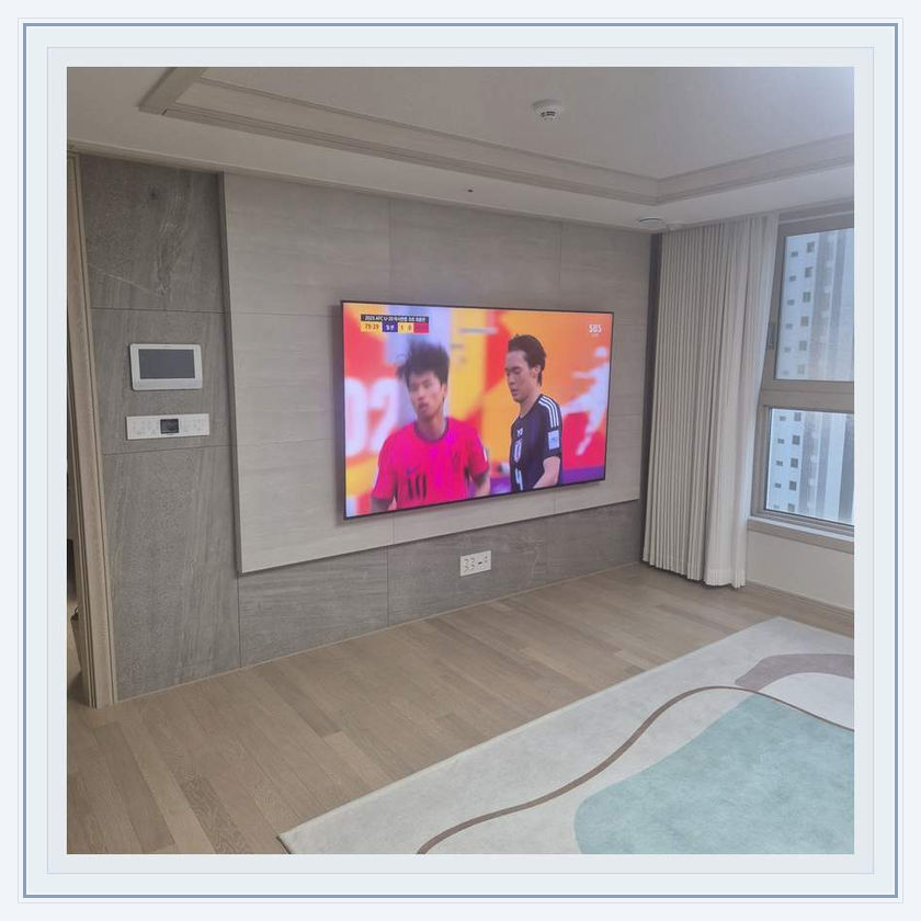 인천 송도 청학 선학 스탠드티비 교체 관련 설치 참고 사진 2 · 세대별 다른 설치면을 고려한 타공·무타공 선택